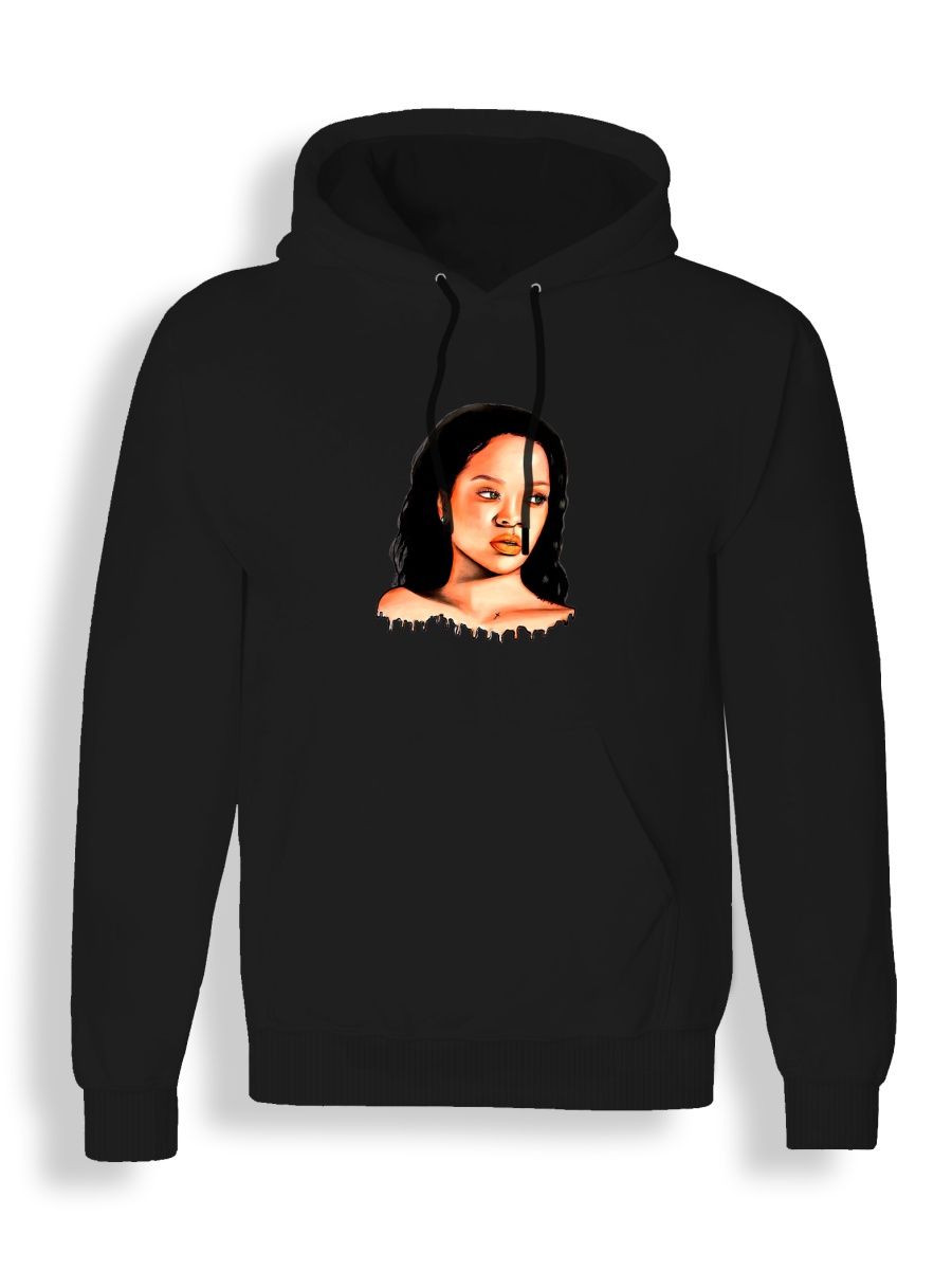 Худи унисекс СувенирShop Рианна/Rihanna 3 черное 3XL