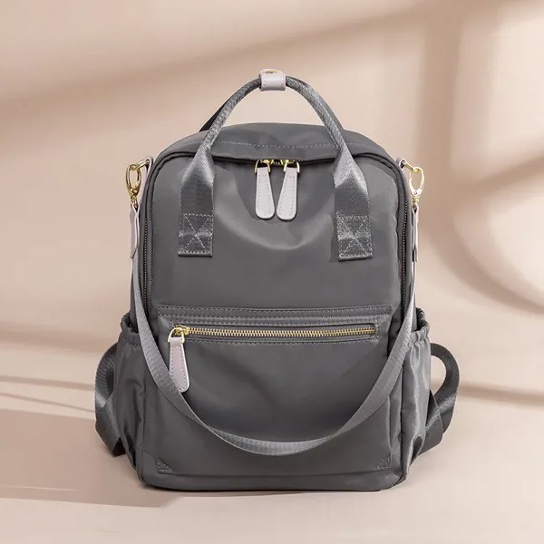 Модный женский рюкзак из ткани «Оксфорд», вместительный дизайнерский ранец черного, серого, абрикосового, бежевого цветов, маленькая сумоч...