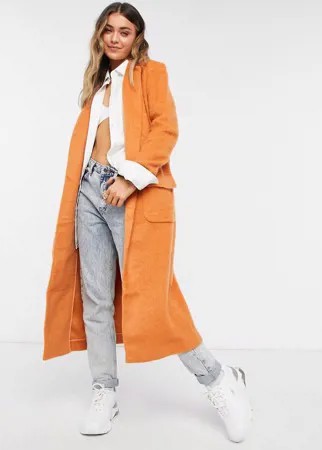 Пальто миди пыльно-оранжевого цвета Glamorous-Оранжевый цвет