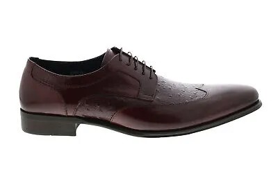 Carrucci KS099-712 Мужские красные кожаные оксфорды и туфли на шнуровке с крыльями и броги