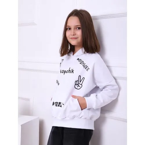 Толстовка , размер 34, белый
