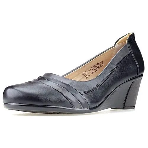 Туфли женские, цвет черный, серый, размер 38, бренд Avenir, артикул 2524-L63362BN