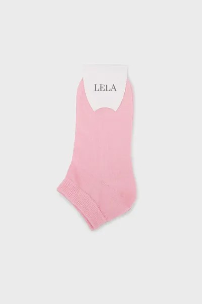 Мягкие хлопковые вязаные носки-пинетки 0070001 Lela, розовый