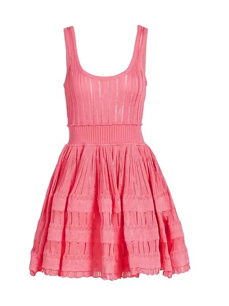 Плиссированное мини-платье из кринолина Alaïa, цвет rose