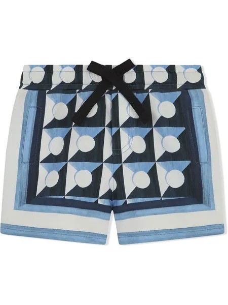 Dolce & Gabbana Kids шорты с завязками и геометричным принтом