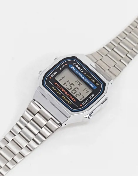 Цифровые часы-браслет в стиле унисекс Casio A168WA-1YES-Серебряный