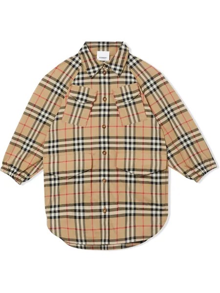 Burberry Kids платье-рубашка в клетку Vintage Check