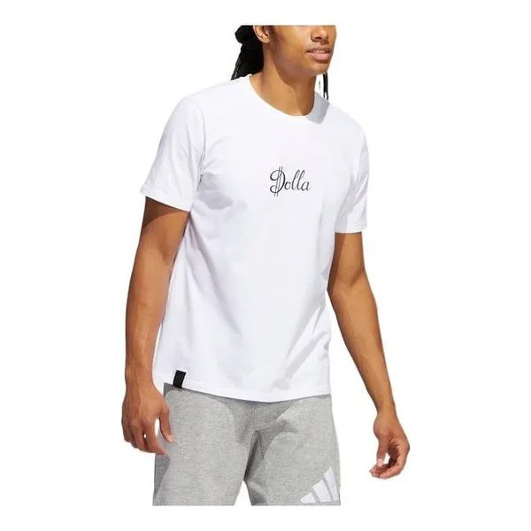 Футболка Men's adidas Alphabet Character Shooting Printing Basketball Sports Short Sleeve White T-Shirt, мультиколор