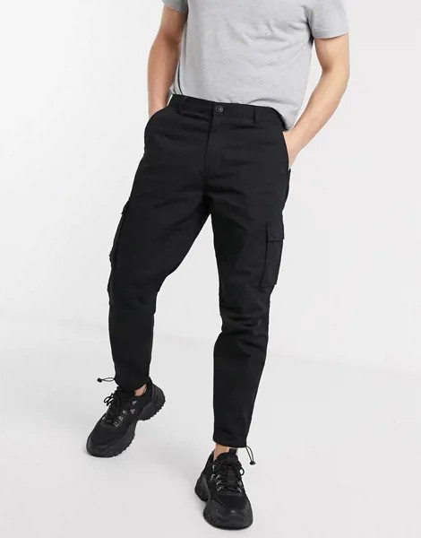 Черные брюки карго в стиле милитари Mennace-Черный