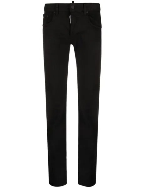 Dsquared2 прямые джинсы с нашивкой-логотипом, черный