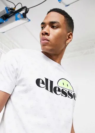 Белая футболка с принтом ellesse x Smiley Feeta-Белый