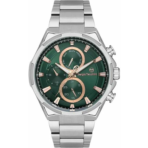 Наручные часы SERGIO TACCHINI, серебряный, зеленый