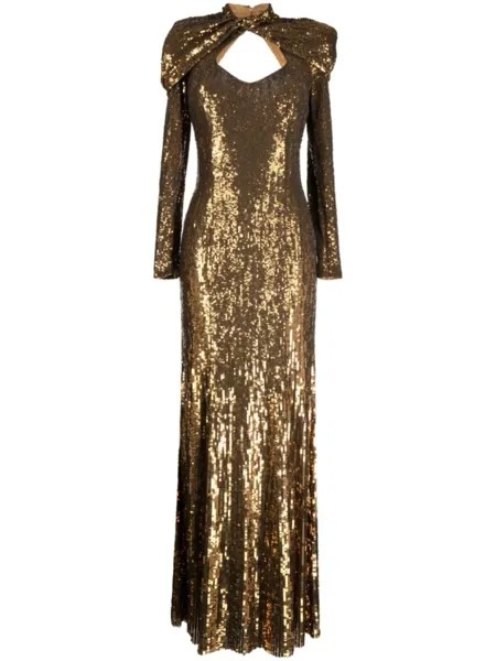 Jenny Packham вечернее платье Gene с пайетками, золотой