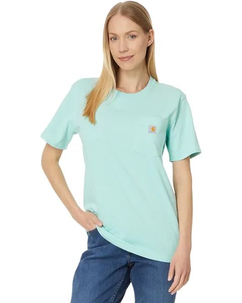 Футболка Carhartt WK87 Workwear Pocket Short Sleeve, цвет Pastel Turquoise