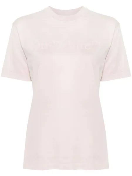 Off-White футболка с эффектом омбре и логотипом, розовый