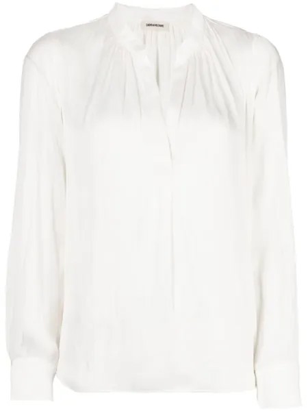 Zadig&Voltaire блузка со сборками и длинными рукавами, белый
