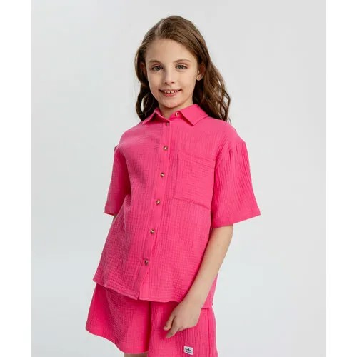 Рубашка Button Blue, размер 158, розовый