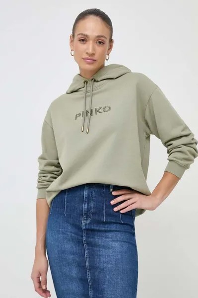 Хлопковая толстовка Pinko, зеленый