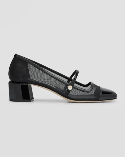 Сетчатые балетки Elisa Mary Jane Jimmy Choo, цвет Black