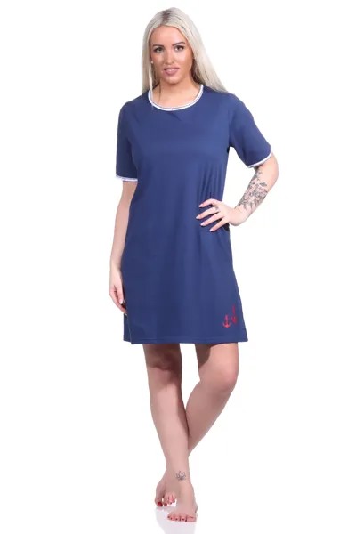 Ночная рубашка NORMANN maritimim kurzärmliges Bigshirt Rundhals, морской