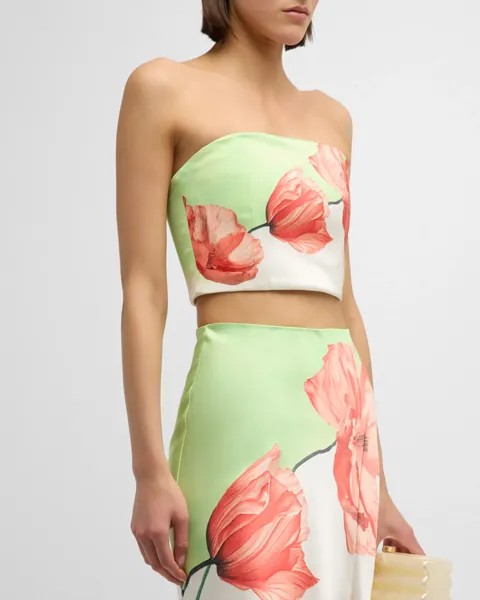 Топ-бандо Ceresi с цветочным принтом Alice + Olivia, цвет Dream Life Sharp Green