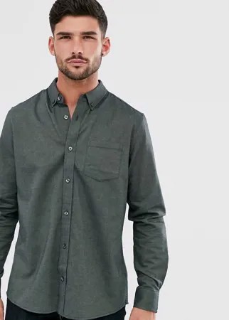 Темно-зеленая оксфордская рубашка Burton Menswear-Зеленый