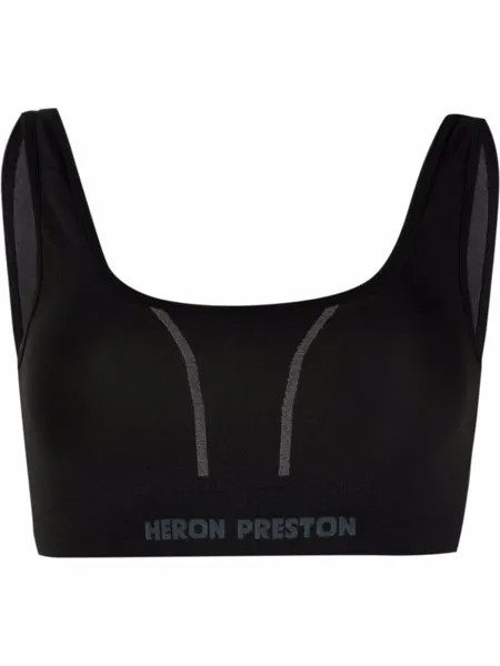 Heron Preston укороченный топ с логотипом, черный