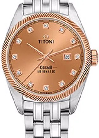 Швейцарские наручные  женские часы Titoni 818-SRG-655. Коллекция Cosmo
