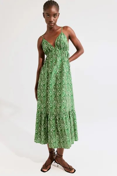 Платье макси с кулиской H&M, зеленый