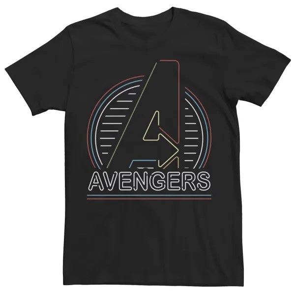 Мужская футболка с логотипом в неоновые полоски Avengers Marvel