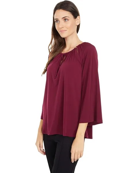 Топ Michael Kors Keyhole Peasant Top, цвет Dark Ruby