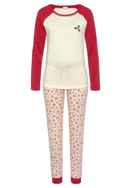Пижама Lascana, цвет Blood Red/White