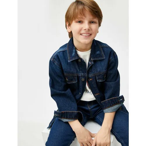 Джинсовая куртка KOTON, размер 7-8 лет, синий