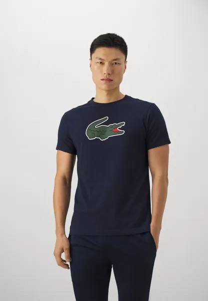 Футболка с принтом Printed Sports T-Shirt Lacoste, цвет navy blue/green/white