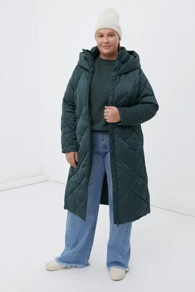 Пальто женское Finn Flare FWB160130 зеленое 3XL