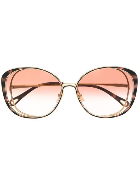 Chloé Eyewear солнцезащитные очки Hannah в оправе 'кошачий глаз'