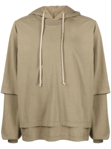 Двухслойное худи с кулиской Rick Owens DRKSHDW, зеленый