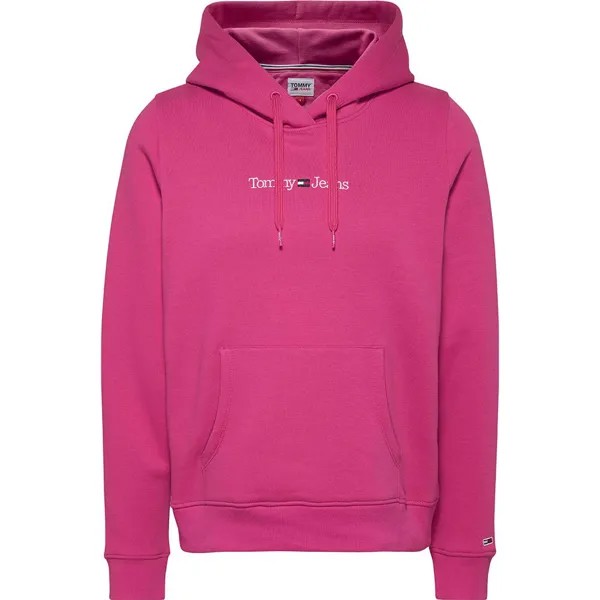 Худи Tommy Jeans Regular Serif Linear, розовый