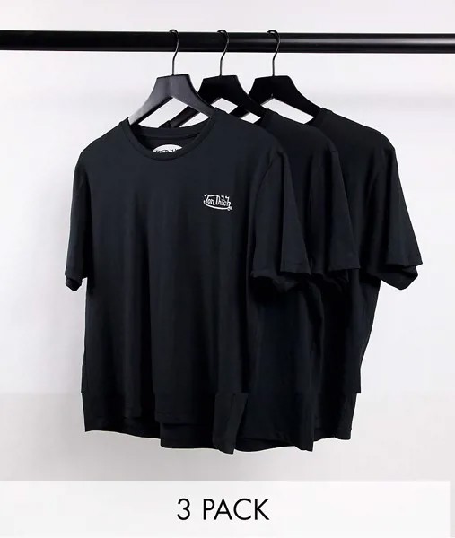 Набор из 3 футболок для дома черного цвета Von Dutch-Черный