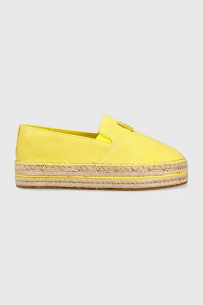 TH SUEDE FLATFORM ESPADRILLE замшевые эспадрильи Tommy Hilfiger, желтый