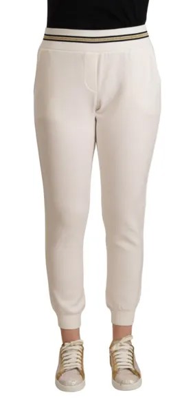 PATRIZIA PEPE Брюки Белые спортивные брюки из полиэстера со средней талией XS 350 долларов США