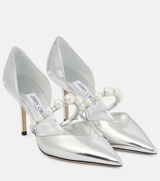Лакированные туфли aurelie 85 Jimmy Choo, серебро