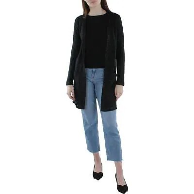Eileen Fisher Womens Black Metallic Cardigan Top Jacket Petites PS/PP BHFO 4852