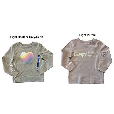 Пуловер с длинными рукавами и графическим принтом на махровой подкладке Gap для девочек