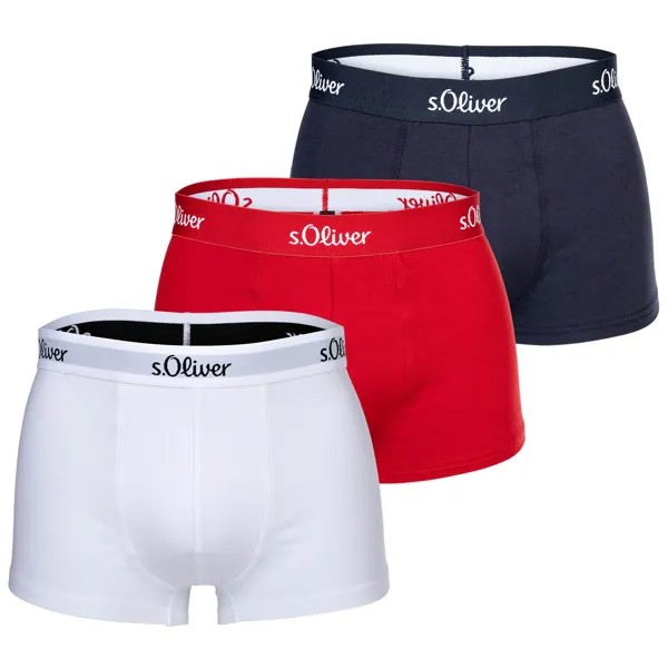 Боксеры S Oliver Boxershort 3 шт, цвет Rot/Marine/Weiß