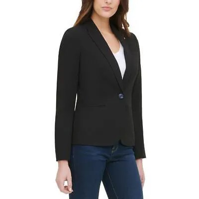 Женский черный тканый офисный пиджак на одной пуговице Tommy Hilfiger 16 BHFO 4901