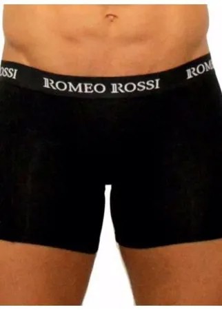 Romeo Rossi Трусы боксеры с классической посадкой с профилированным гульфиком, размер L, черный