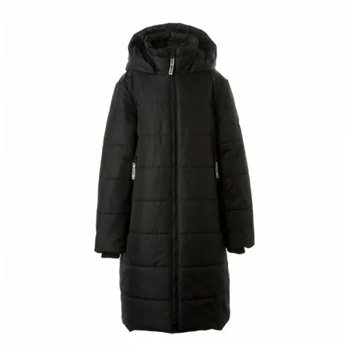Пальто Huppa, зимнее, утепленное, с подкладкой, светоотражающие элементы, водонепроницаемое, мембрана, размер 134, черный, синий