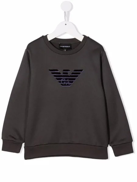 Emporio Armani Kids толстовка с тисненым логотипом