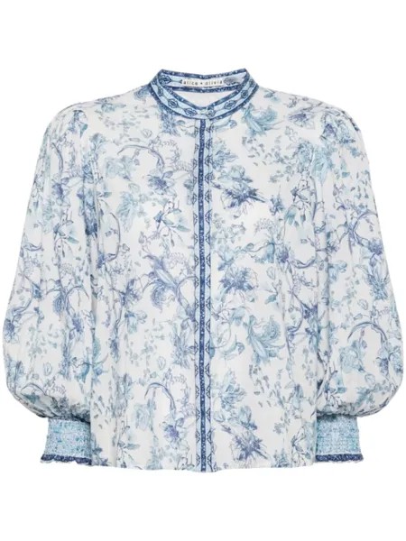 Alice + olivia блузка April с цветочным принтом, белый
